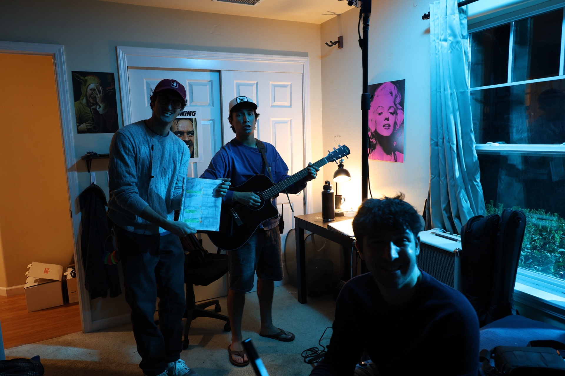 Warm-up · guitar and script